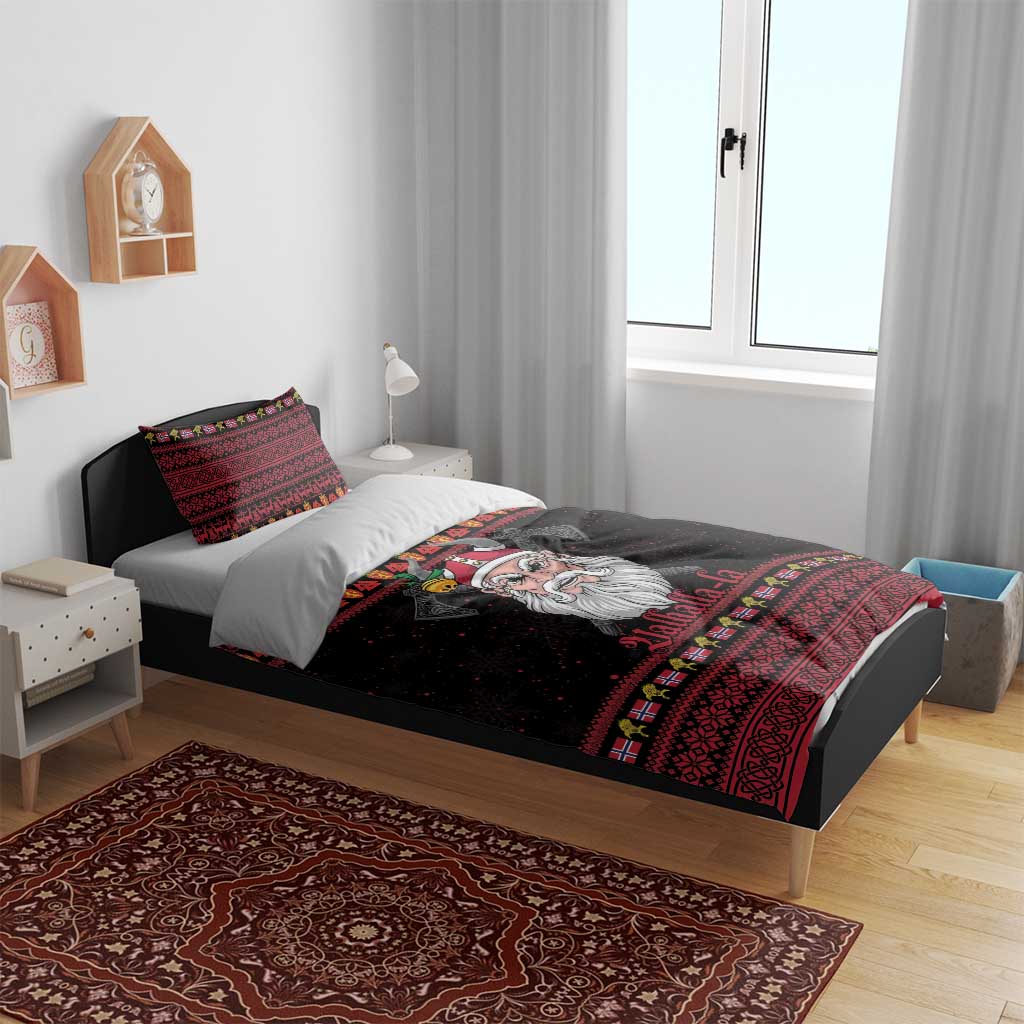 Norway Christmas Bedding Set Valhalla La La Viking Santa - Wonder Print Shop