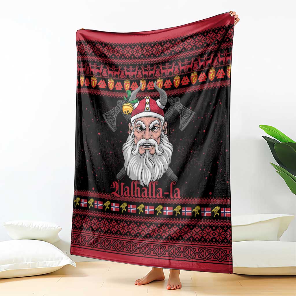 Norway Christmas Blanket Valhalla La La Viking Santa - Wonder Print Shop