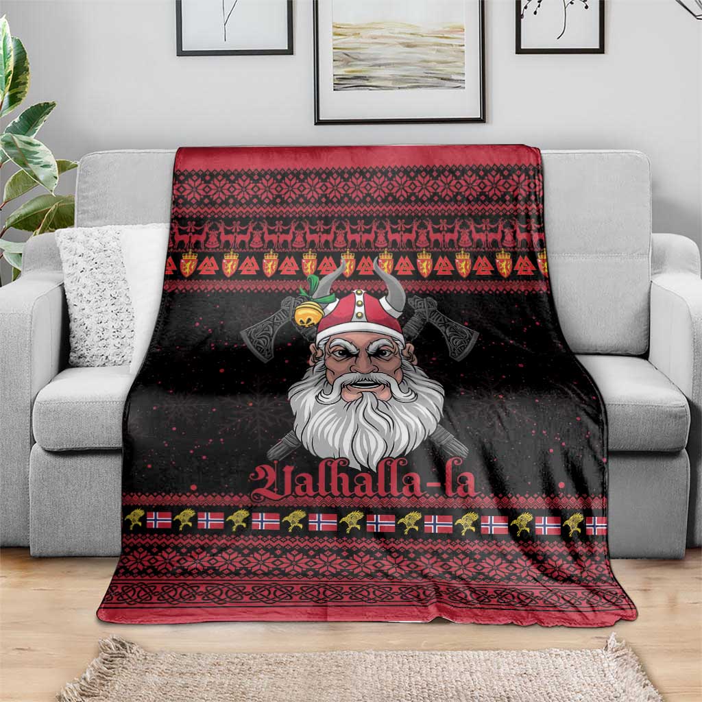 Norway Christmas Blanket Valhalla La La Viking Santa - Wonder Print Shop