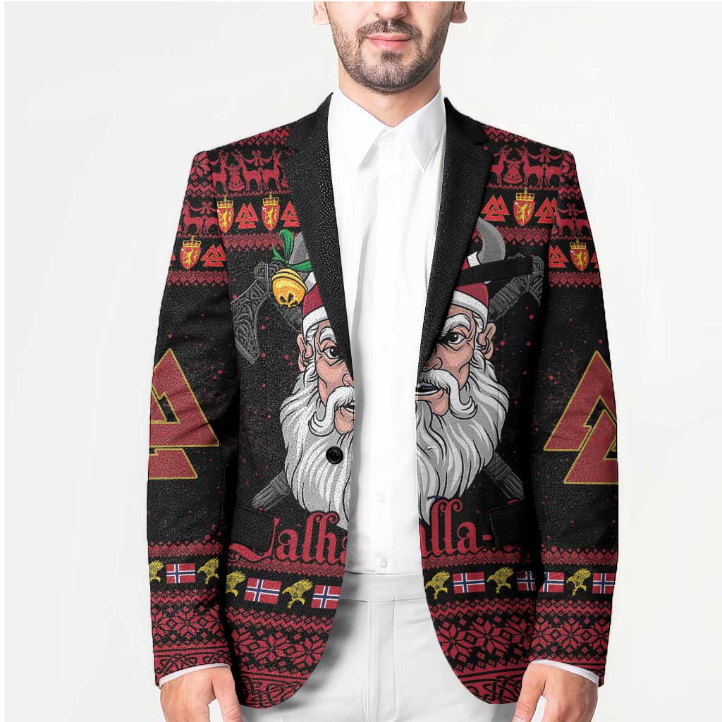 Norway Christmas Blazer Valhalla La La Viking Santa - Wonder Print Shop