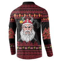 Norway Christmas Button Sweatshirt Valhalla La La Viking Santa - Wonder Print Shop