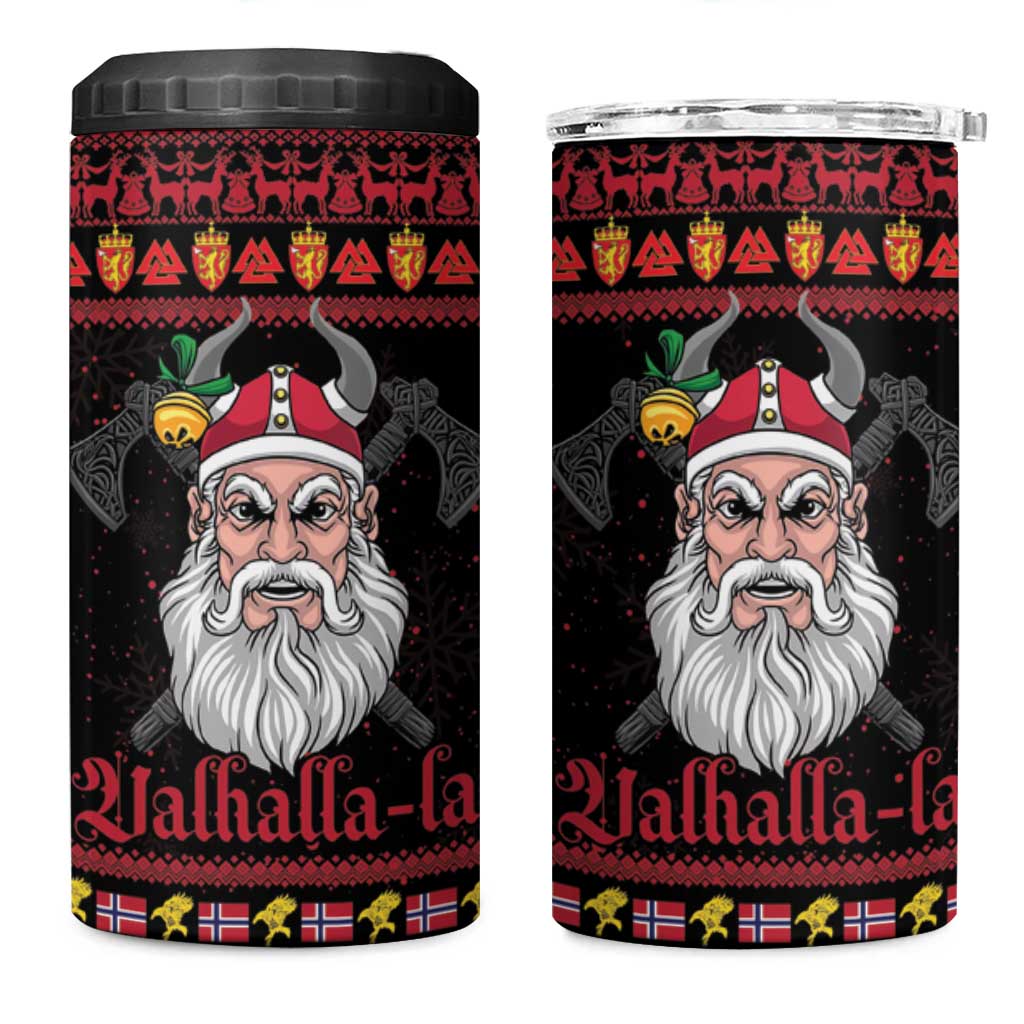 Norway Christmas 4 in 1 Can Cooler Tumbler Valhalla La La Viking Santa - Wonder Print Shop