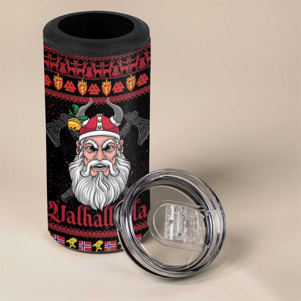 Norway Christmas 4 in 1 Can Cooler Tumbler Valhalla La La Viking Santa - Wonder Print Shop