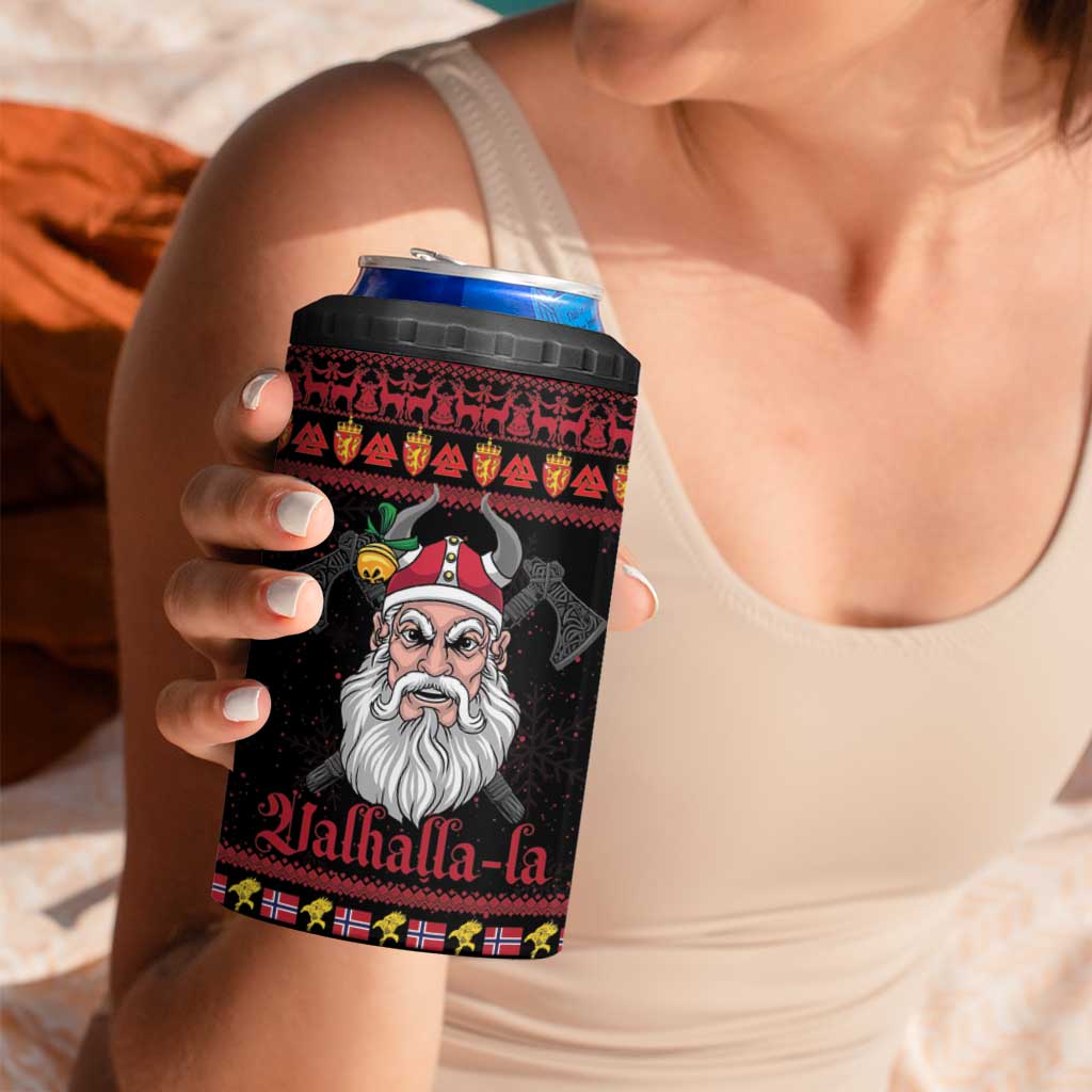 Norway Christmas 4 in 1 Can Cooler Tumbler Valhalla La La Viking Santa - Wonder Print Shop