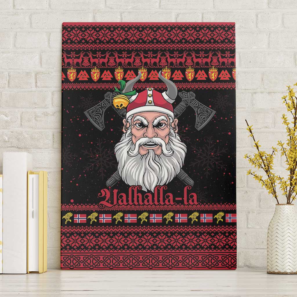 Norway Christmas Canvas Wall Art Valhalla La La Viking Santa - Wonder Print Shop