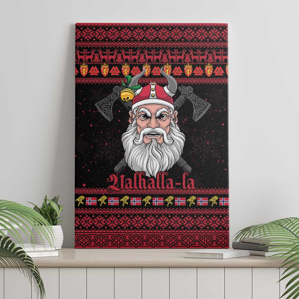 Norway Christmas Canvas Wall Art Valhalla La La Viking Santa - Wonder Print Shop