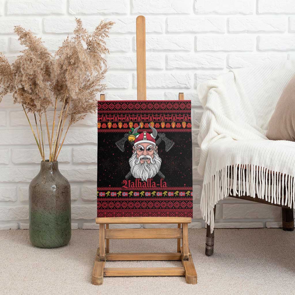 Norway Christmas Canvas Wall Art Valhalla La La Viking Santa - Wonder Print Shop