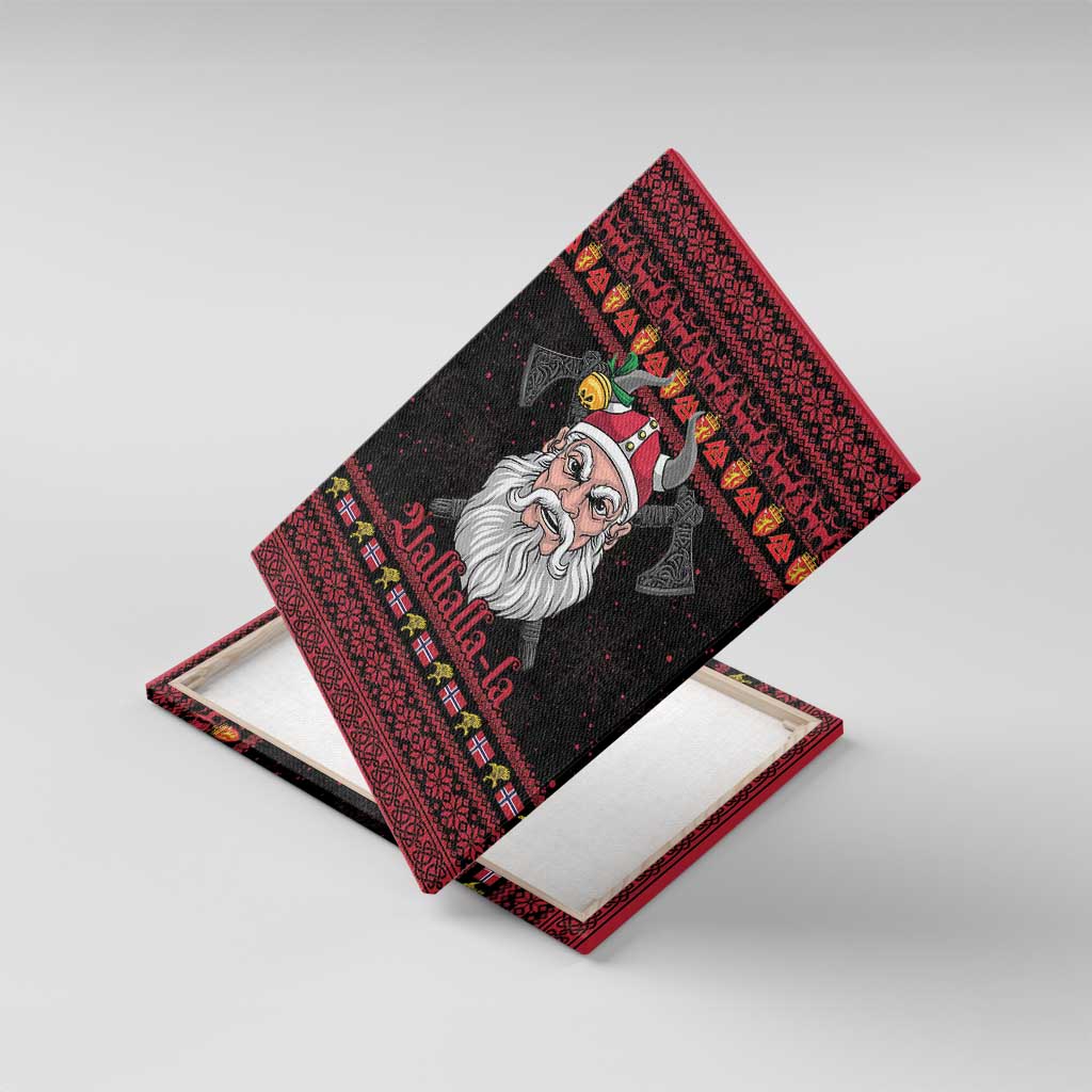 Norway Christmas Canvas Wall Art Valhalla La La Viking Santa - Wonder Print Shop