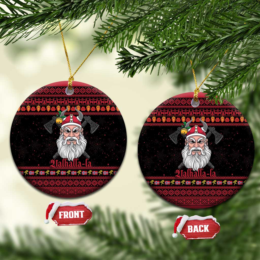 Norway Christmas Ceramic Ornament Valhalla La La Viking Santa - Wonder Print Shop