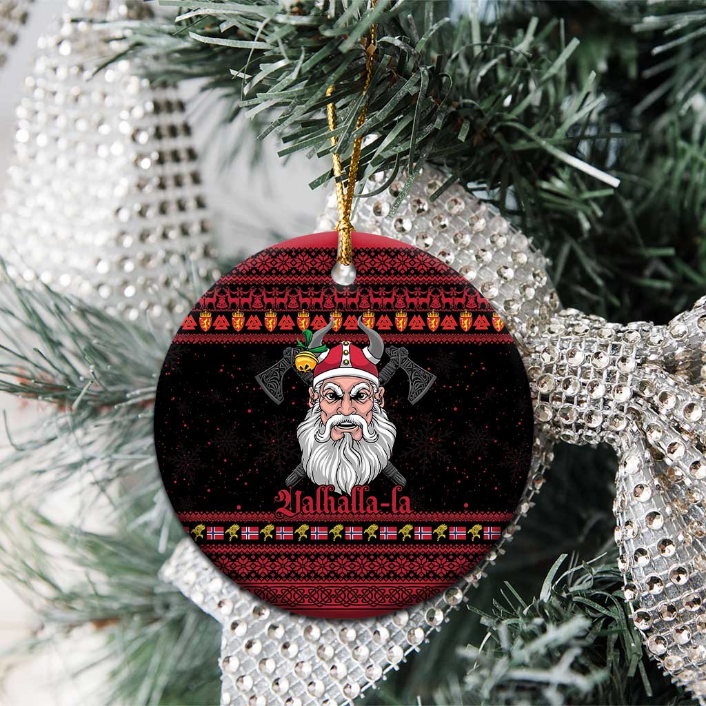Norway Christmas Ceramic Ornament Valhalla La La Viking Santa - Wonder Print Shop