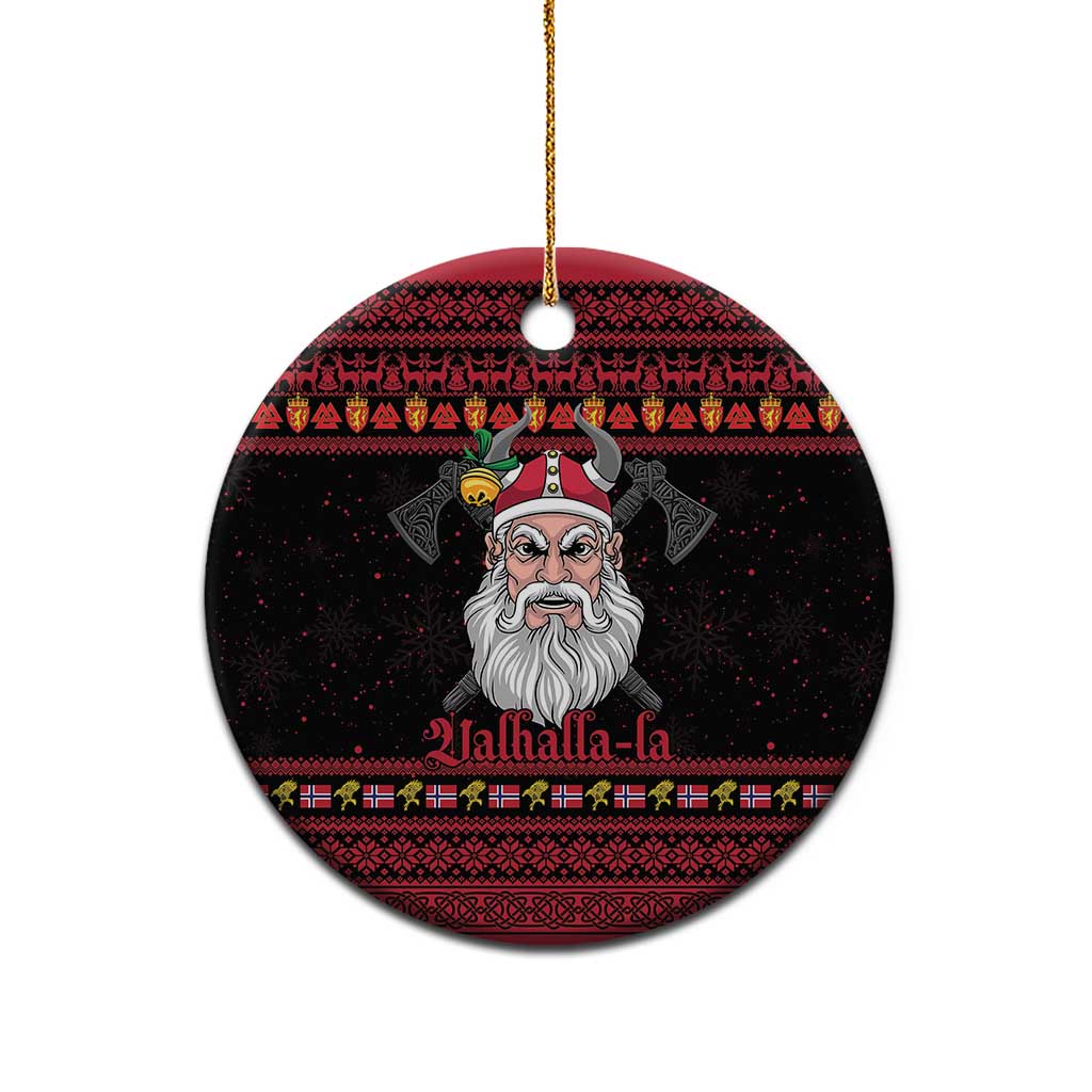 Norway Christmas Ceramic Ornament Valhalla La La Viking Santa - Wonder Print Shop