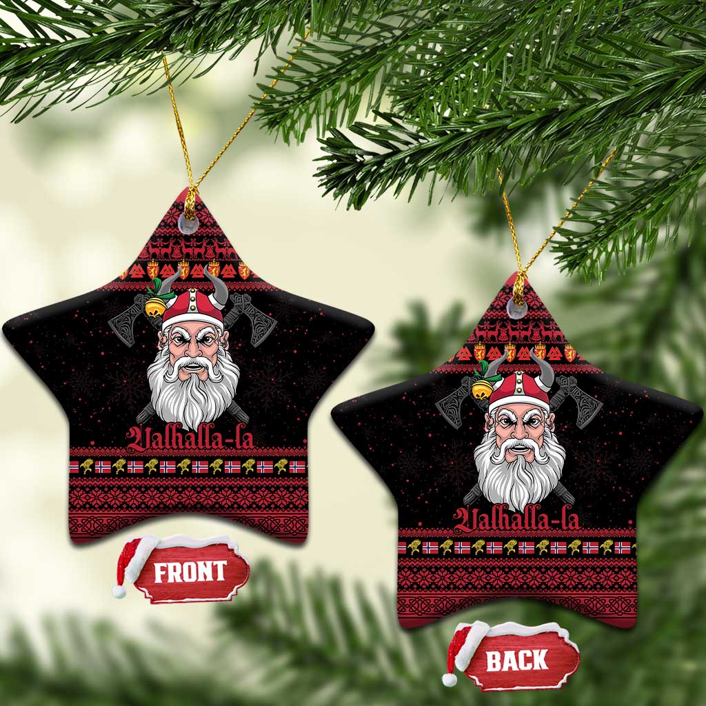Norway Christmas Ceramic Ornament Valhalla La La Viking Santa - Wonder Print Shop