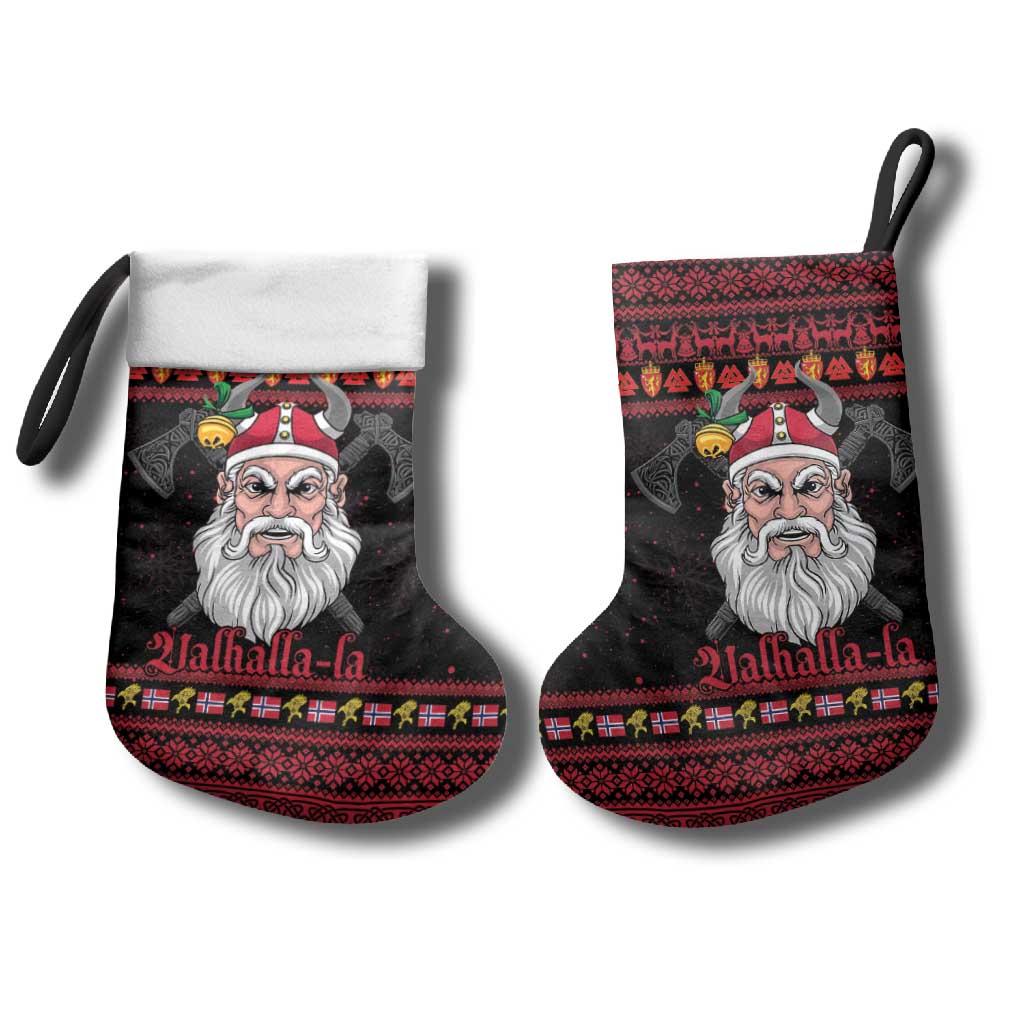 Norway Christmas Stocking Valhalla La La Viking Santa - Wonder Print Shop