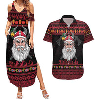 Norway Christmas Couples Matching Summer Maxi Dress and Hawaiian Shirt Valhalla La La Viking Santa - Wonder Print Shop