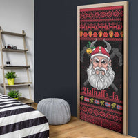 Norway Christmas Door Cover Valhalla La La Viking Santa - Wonder Print Shop