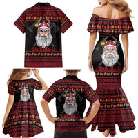 Norway Christmas Family Matching Mermaid Dress and Hawaiian Shirt Valhalla La La Viking Santa - Wonder Print Shop
