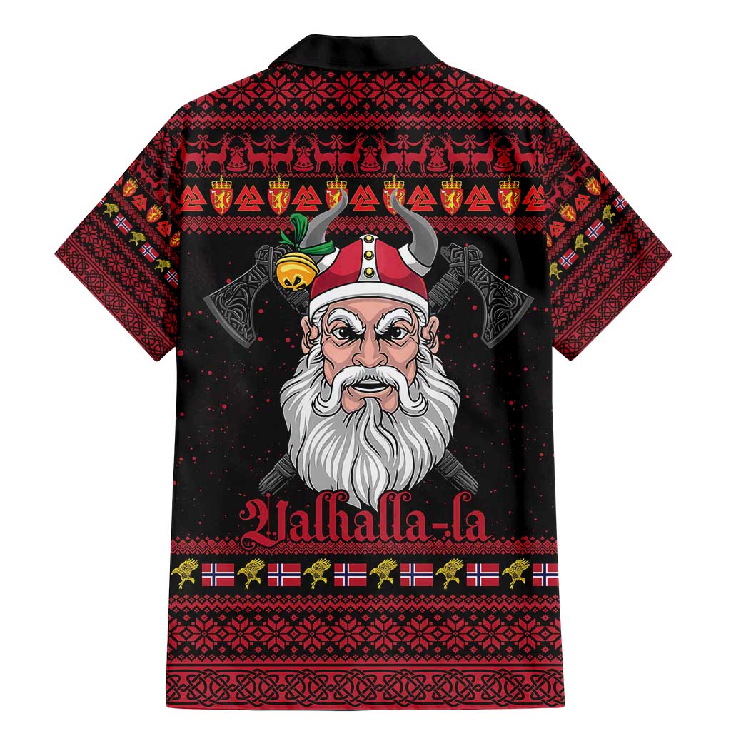 Norway Christmas Family Matching Mermaid Dress and Hawaiian Shirt Valhalla La La Viking Santa - Wonder Print Shop