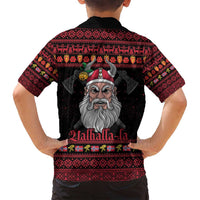 Norway Christmas Family Matching Off Shoulder Maxi Dress and Hawaiian Shirt Valhalla La La Viking Santa - Wonder Print Shop