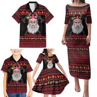 Norway Christmas Family Matching Puletasi and Hawaiian Shirt Valhalla La La Viking Santa - Wonder Print Shop