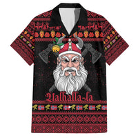 Norway Christmas Family Matching Short Sleeve Bodycon Dress and Hawaiian Shirt Valhalla La La Viking Santa - Wonder Print Shop