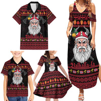 Norway Christmas Family Matching Summer Maxi Dress and Hawaiian Shirt Valhalla La La Viking Santa - Wonder Print Shop
