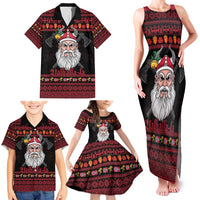 Norway Christmas Family Matching Tank Maxi Dress and Hawaiian Shirt Valhalla La La Viking Santa - Wonder Print Shop