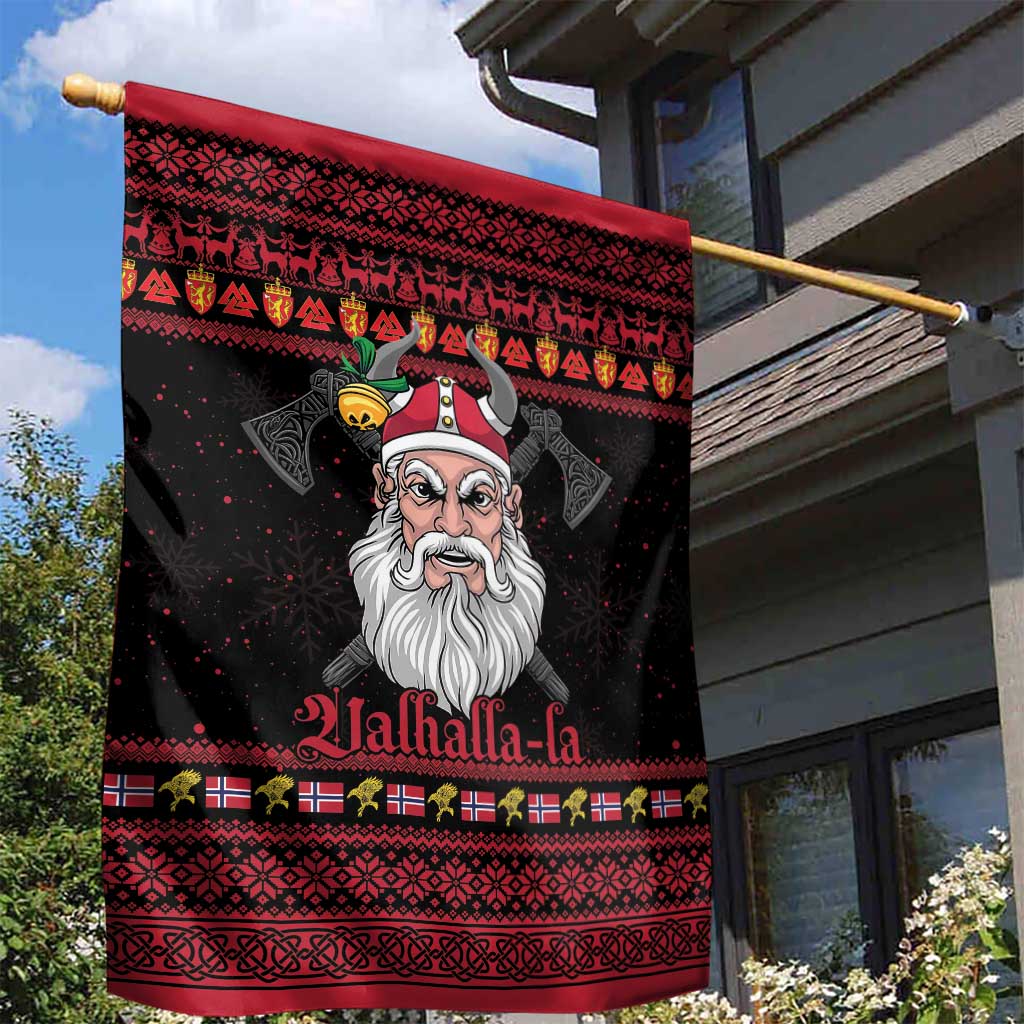 Norway Christmas Garden Flag Valhalla La La Viking Santa - Wonder Print Shop