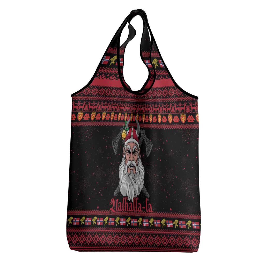 Norway Christmas Grocery Bag Valhalla La La Viking Santa - Wonder Print Shop