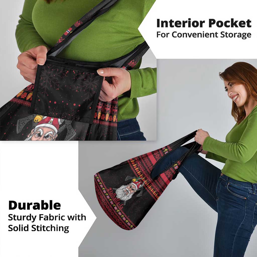 Norway Christmas Grocery Bag Valhalla La La Viking Santa - Wonder Print Shop