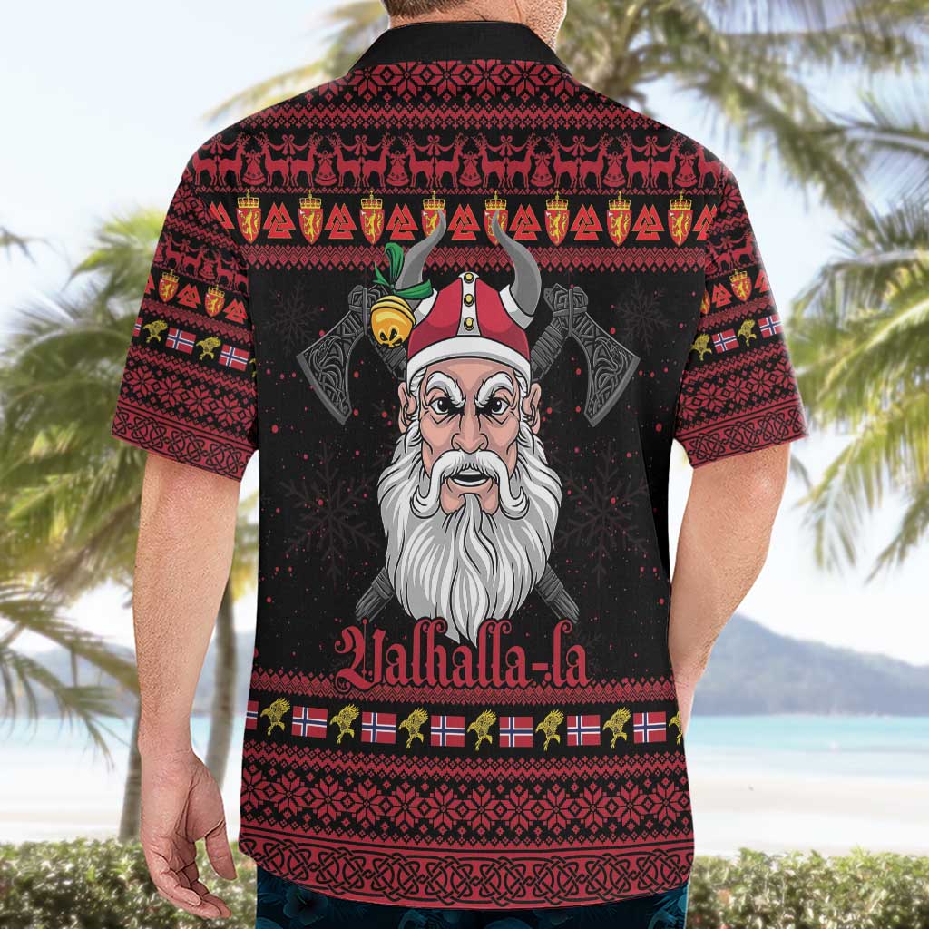 Norway Christmas Hawaiian Shirt Valhalla La La Viking Santa - Wonder Print Shop
