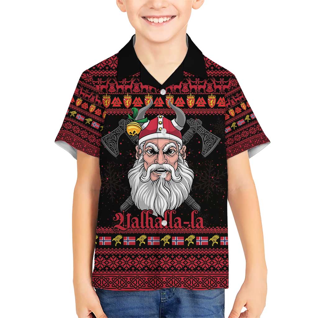 Norway Christmas Hawaiian Shirt Valhalla La La Viking Santa - Wonder Print Shop
