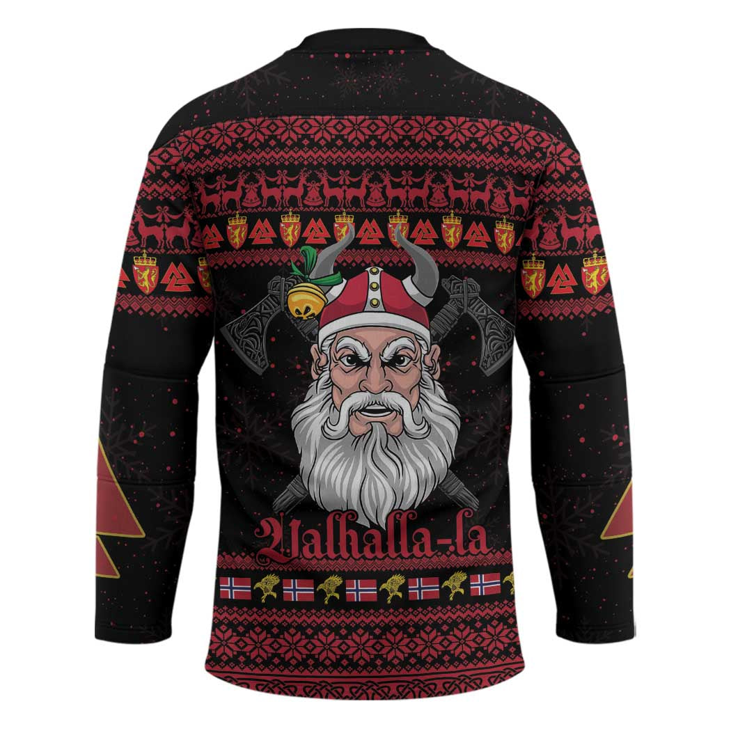 Norway Christmas Hockey Jersey Valhalla La La Viking Santa - Wonder Print Shop