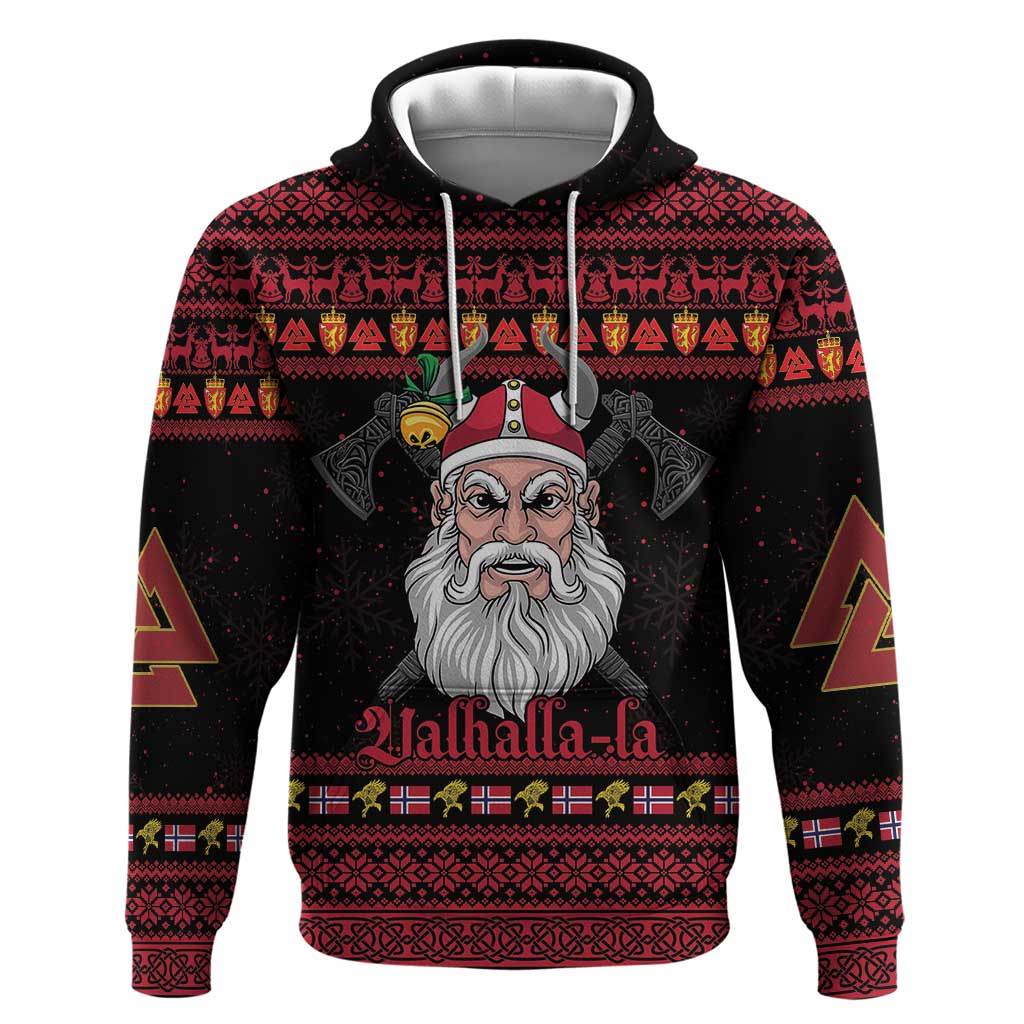 Norway Christmas Hoodie Valhalla La La Viking Santa - Wonder Print Shop