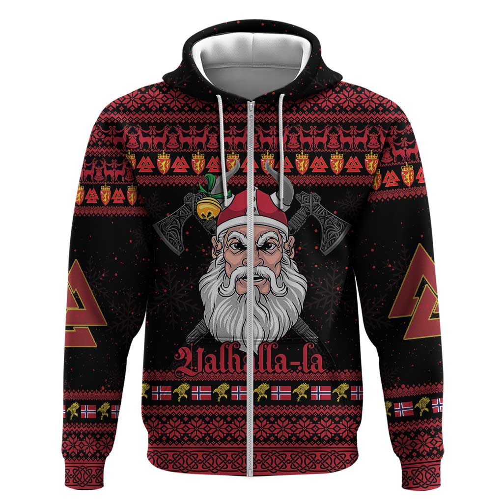 Norway Christmas Hoodie Valhalla La La Viking Santa - Wonder Print Shop