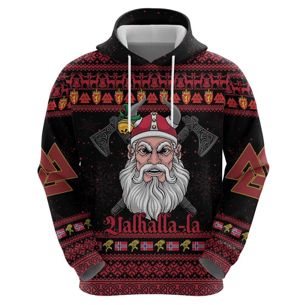 Norway Christmas Hoodie Valhalla La La Viking Santa - Wonder Print Shop