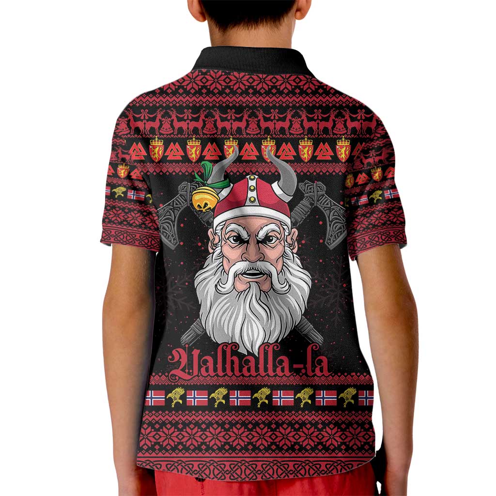 Norway Christmas Kid Polo Shirt Valhalla La La Viking Santa - Wonder Print Shop