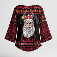 Norway Christmas Kimono Sleeve Blouse Valhalla La La Viking Santa - Wonder Print Shop