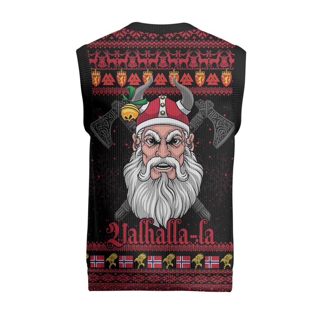 Norway Christmas Knitted V-Neck Vest Valhalla La La Viking Santa - Wonder Print Shop