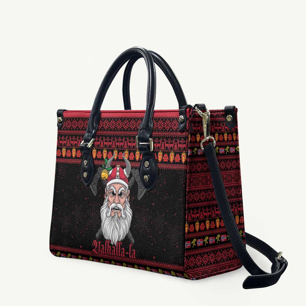 Norway Christmas Leather Bag Valhalla La La Viking Santa - Wonder Print Shop