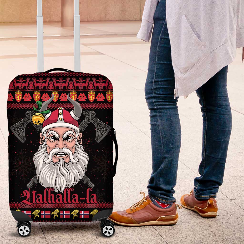 Norway Christmas Luggage Cover Valhalla La La Viking Santa - Wonder Print Shop