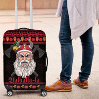 Norway Christmas Luggage Cover Valhalla La La Viking Santa - Wonder Print Shop