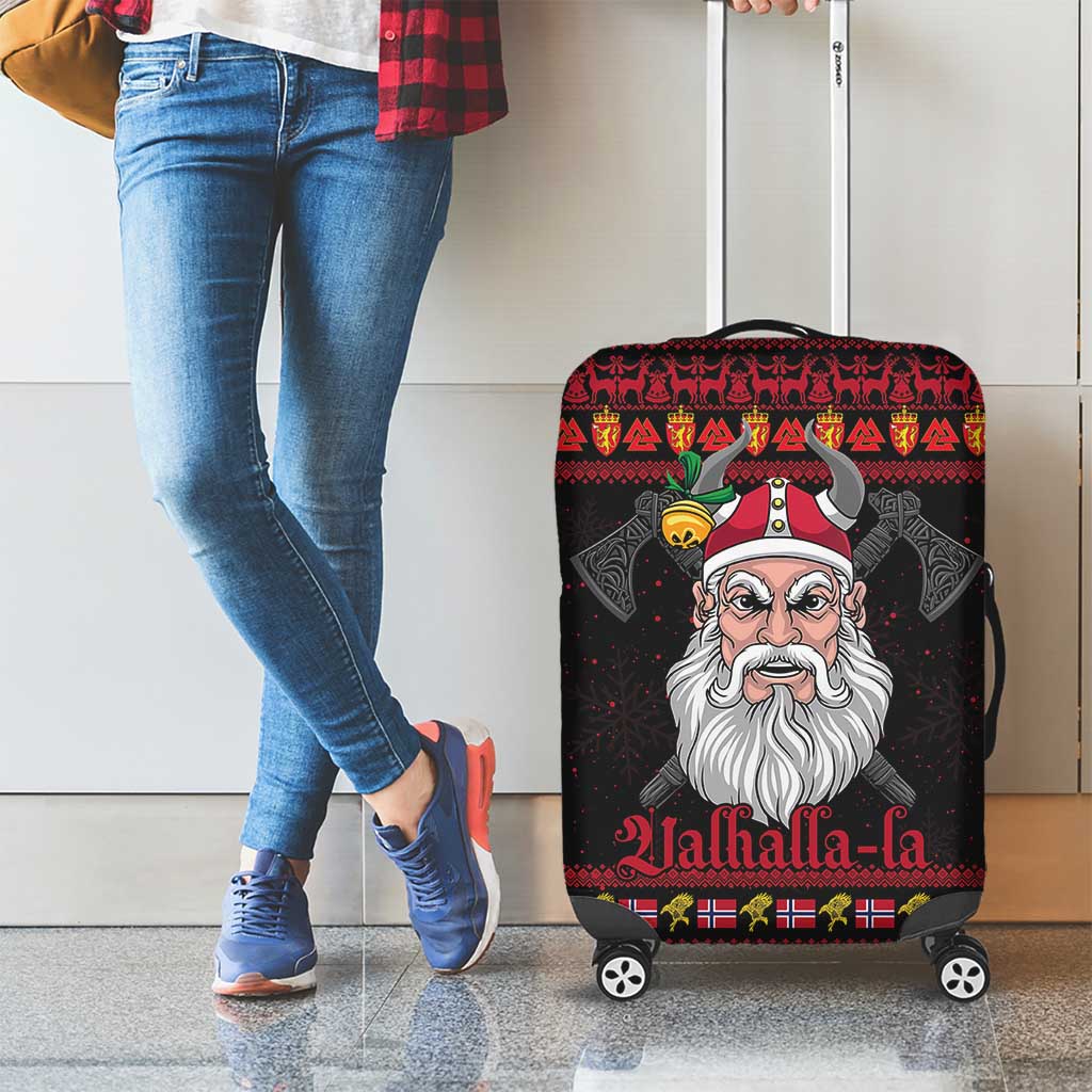 Norway Christmas Luggage Cover Valhalla La La Viking Santa - Wonder Print Shop