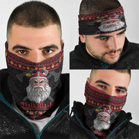 Norway Christmas Neck Gaiter Valhalla La La Viking Santa - Wonder Print Shop