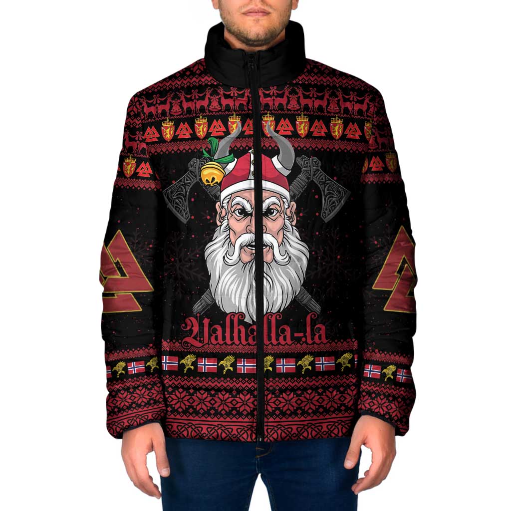 Norway Christmas Padded Jacket Valhalla La La Viking Santa - Wonder Print Shop
