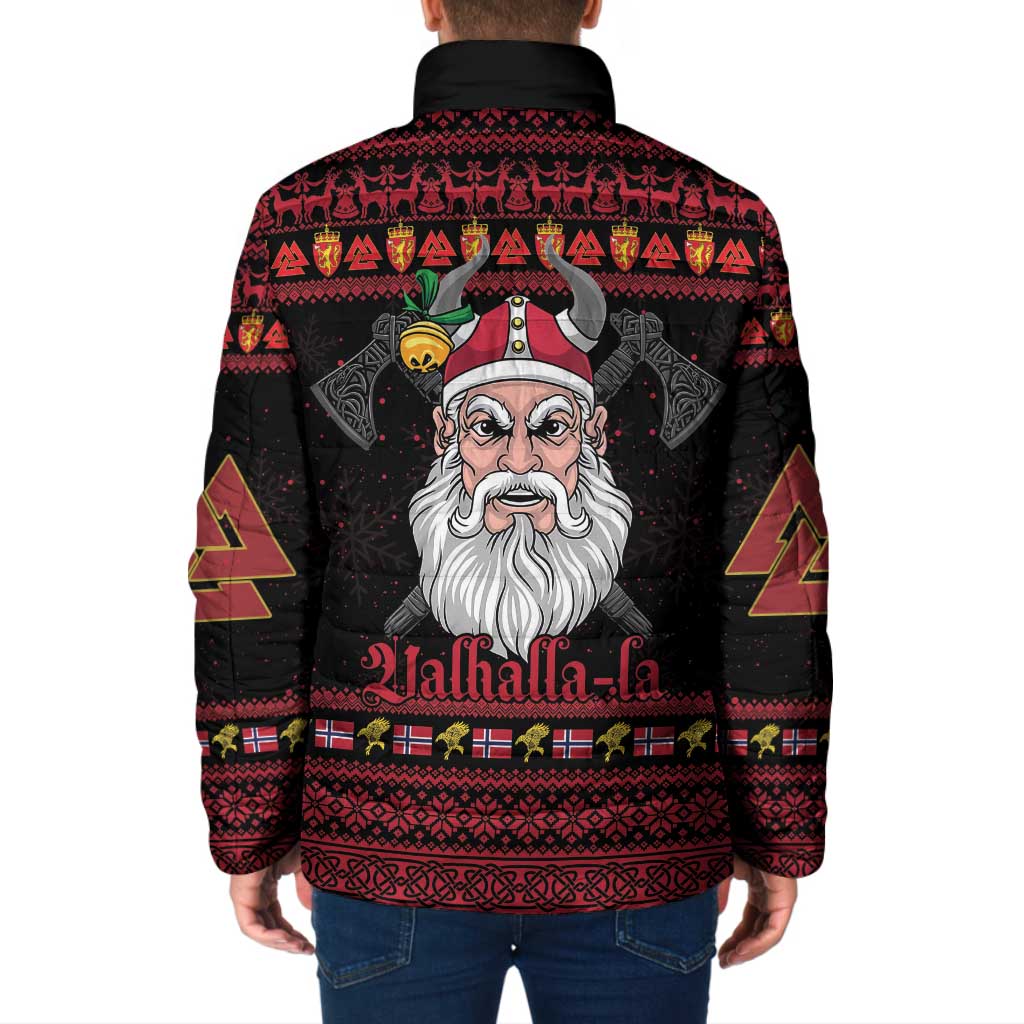 Norway Christmas Padded Jacket Valhalla La La Viking Santa - Wonder Print Shop