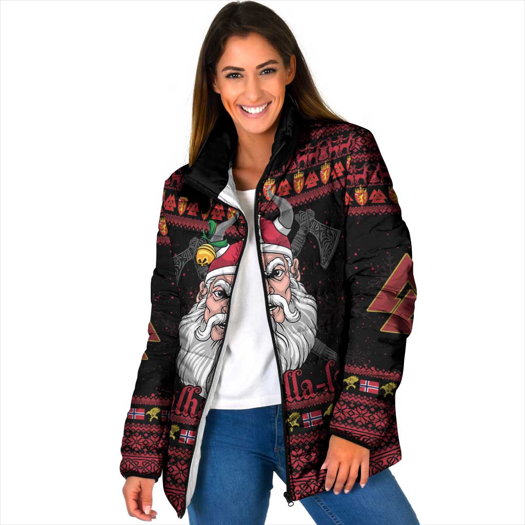 Norway Christmas Padded Jacket Valhalla La La Viking Santa - Wonder Print Shop