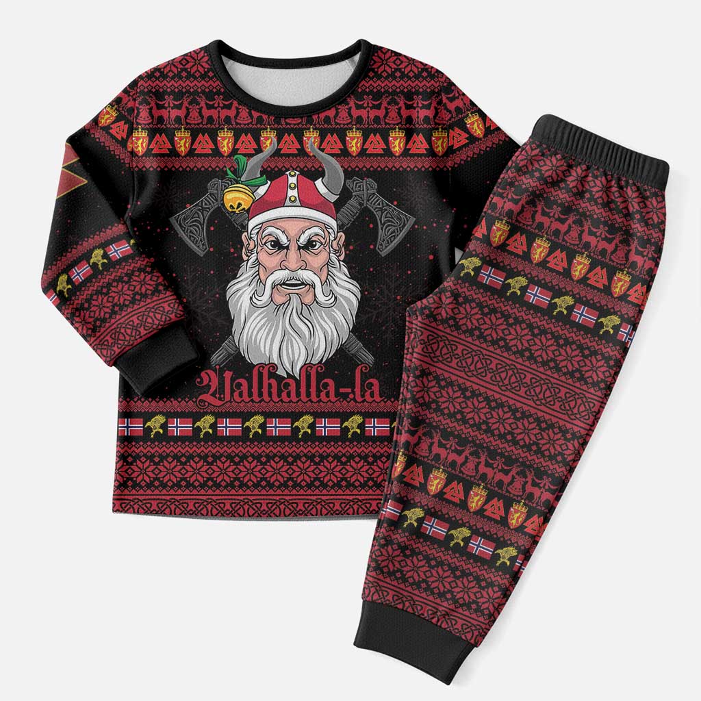 Norway Christmas Pajama Set Valhalla La La Viking Santa - Wonder Print Shop