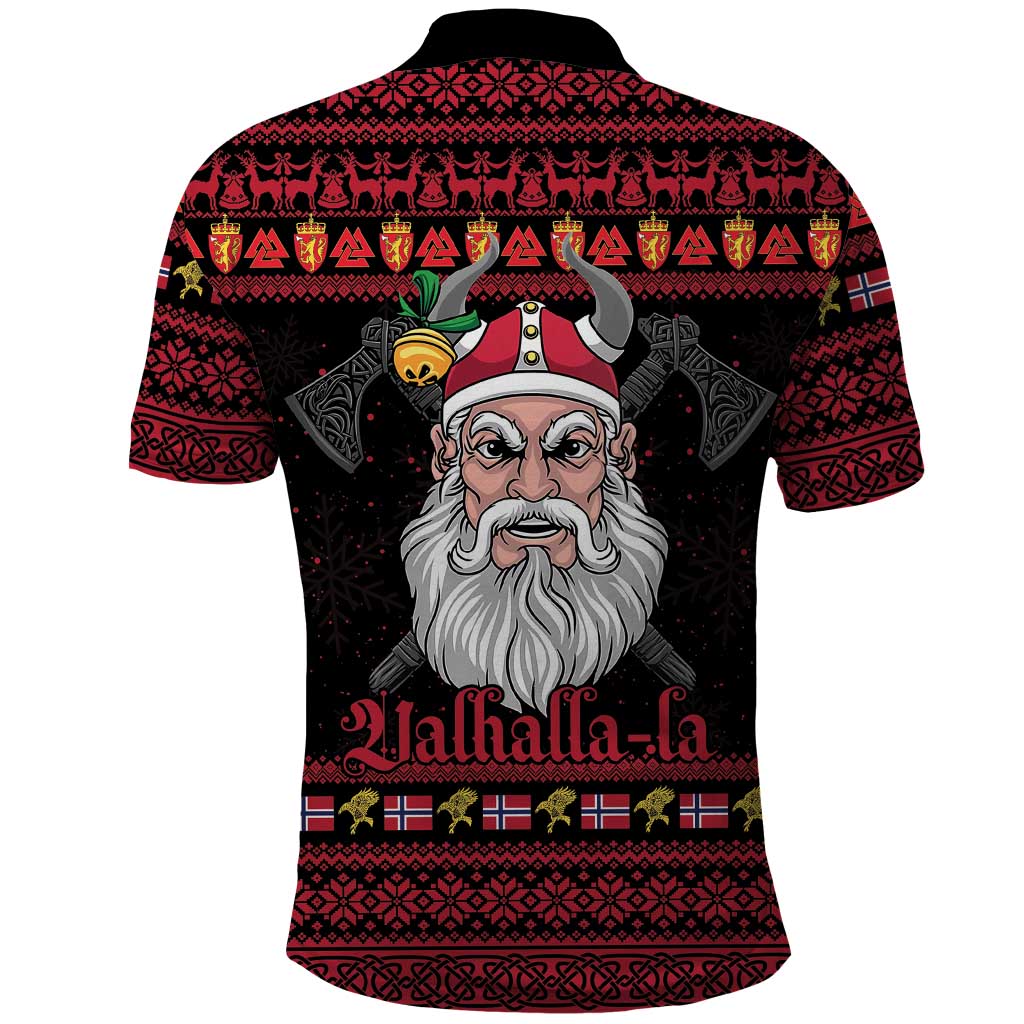 Norway Christmas Polo Shirt Valhalla La La Viking Santa - Wonder Print Shop