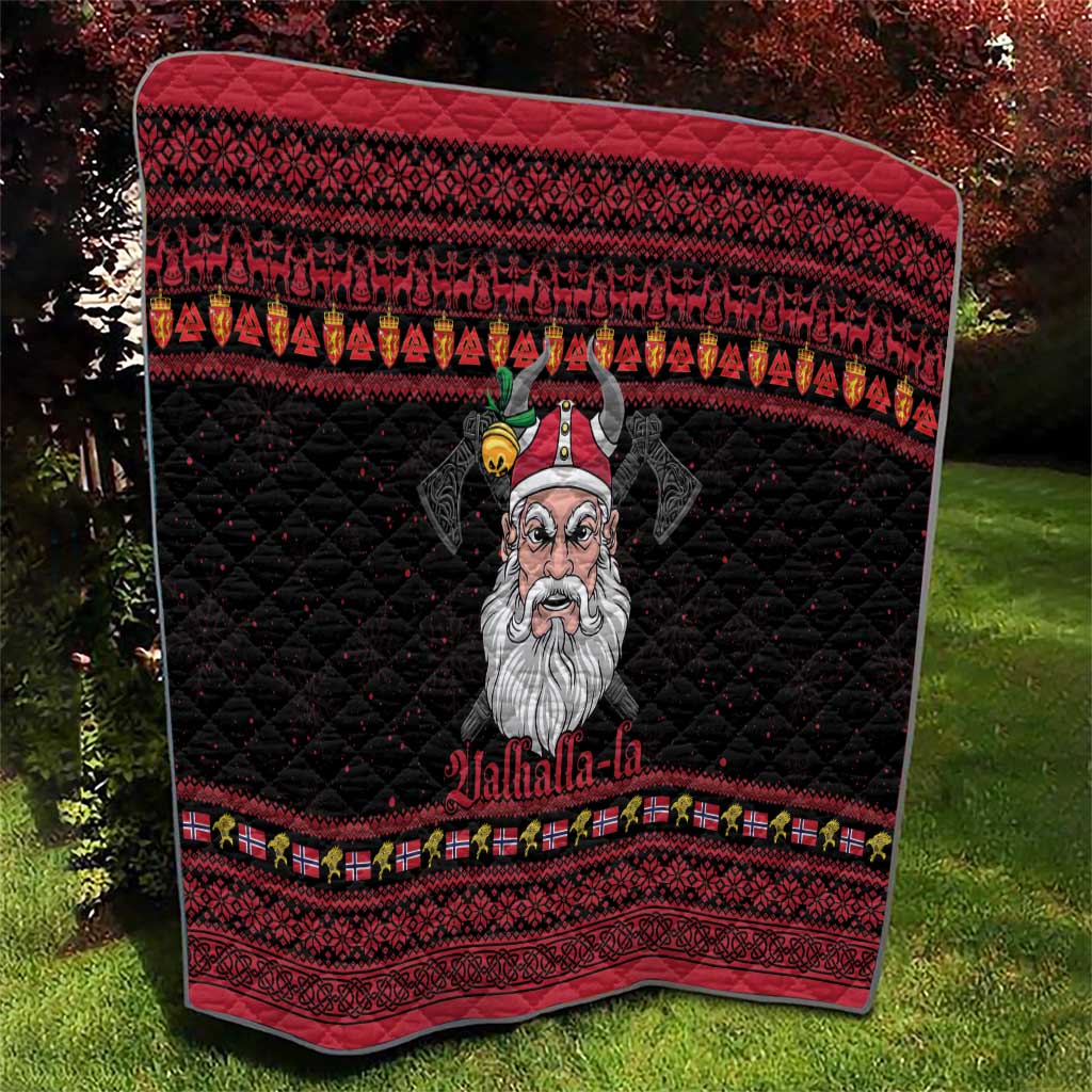 Norway Christmas Quilt Valhalla La La Viking Santa - Wonder Print Shop
