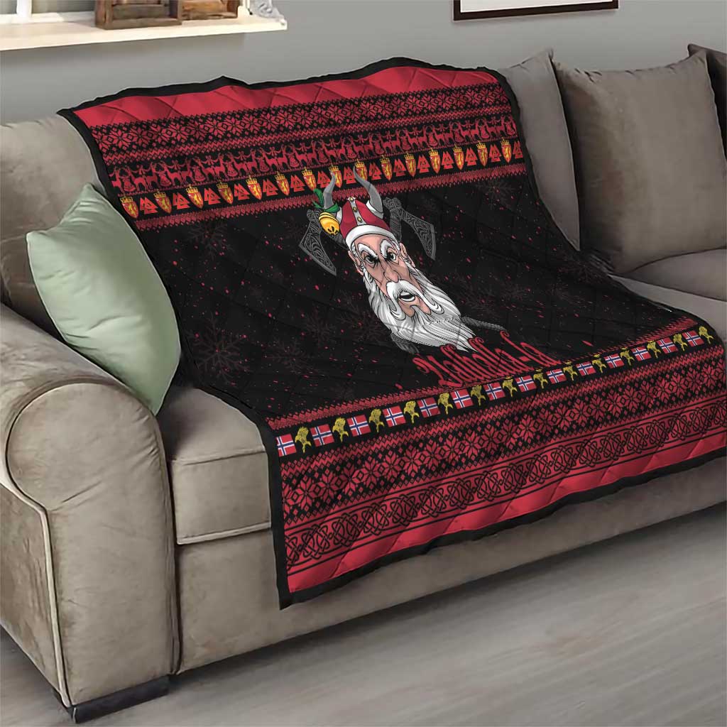 Norway Christmas Quilt Valhalla La La Viking Santa - Wonder Print Shop